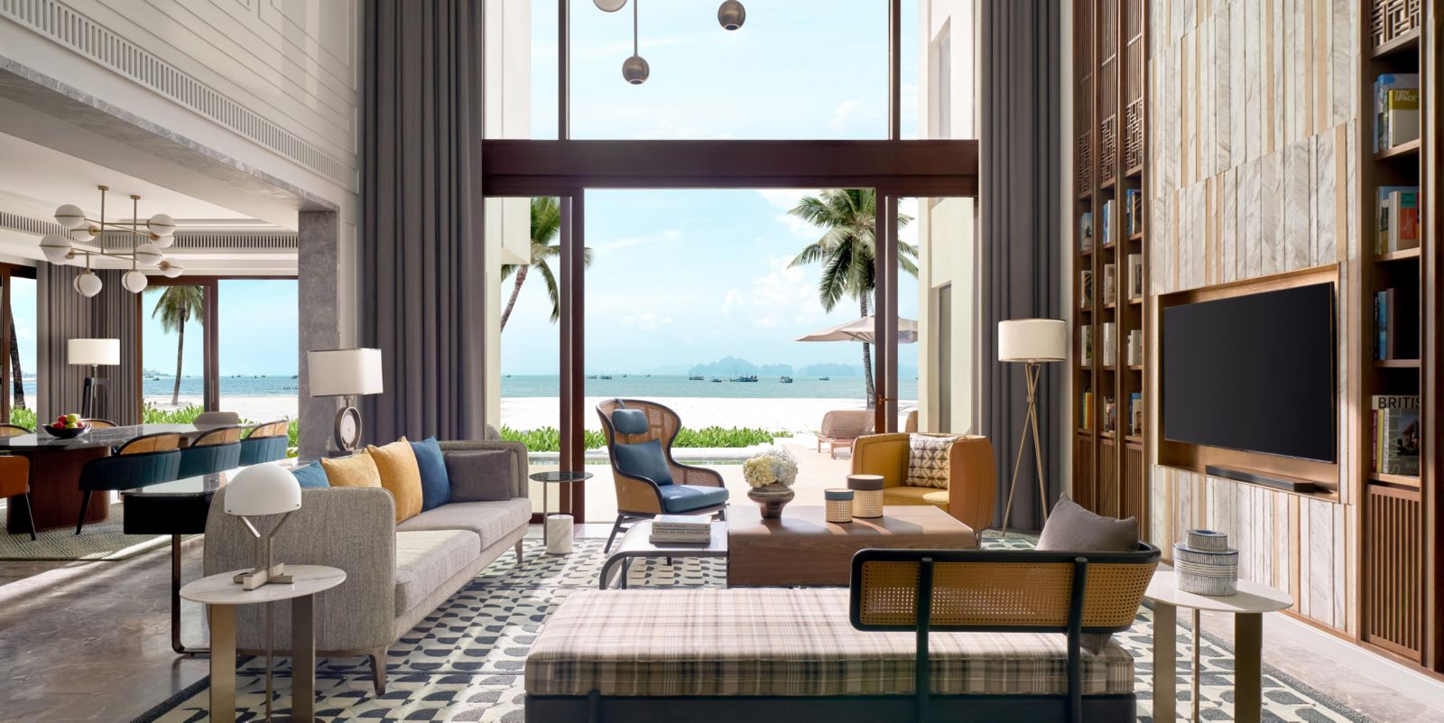 InterContinental Halong Bay 三臥室套房起居空間