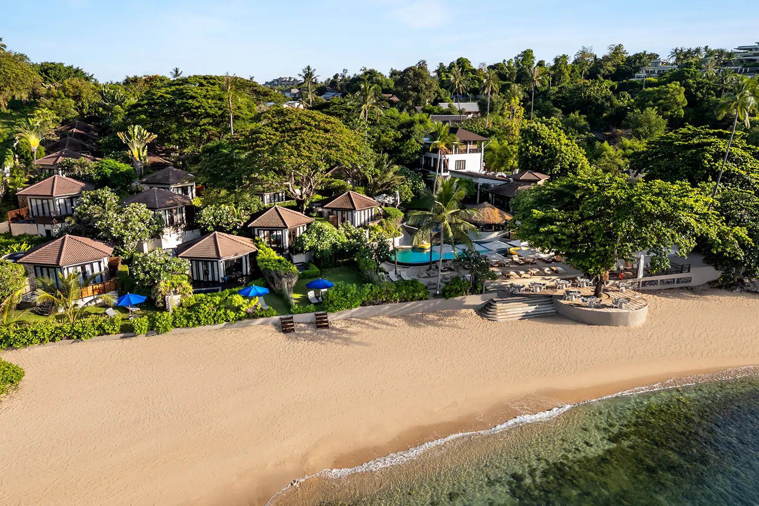 Hanuman Bay 海灣與別墅群的空拍
