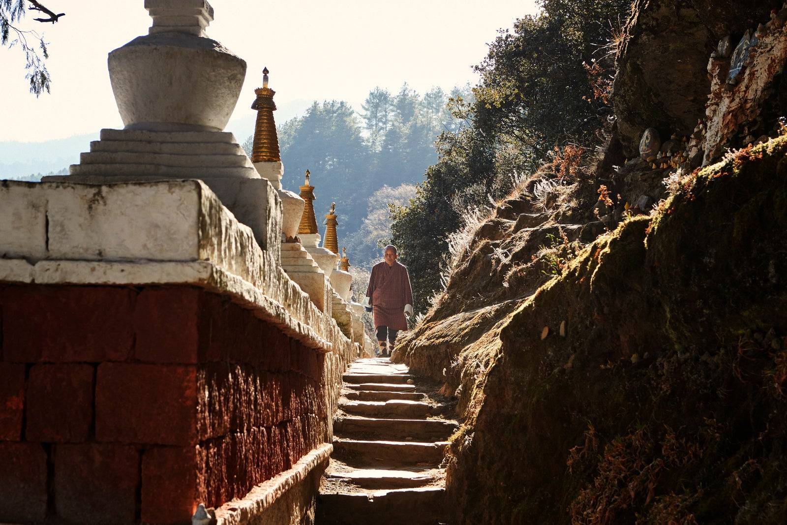 布姆唐 Kurjey Lhakhang 石階與佛塔