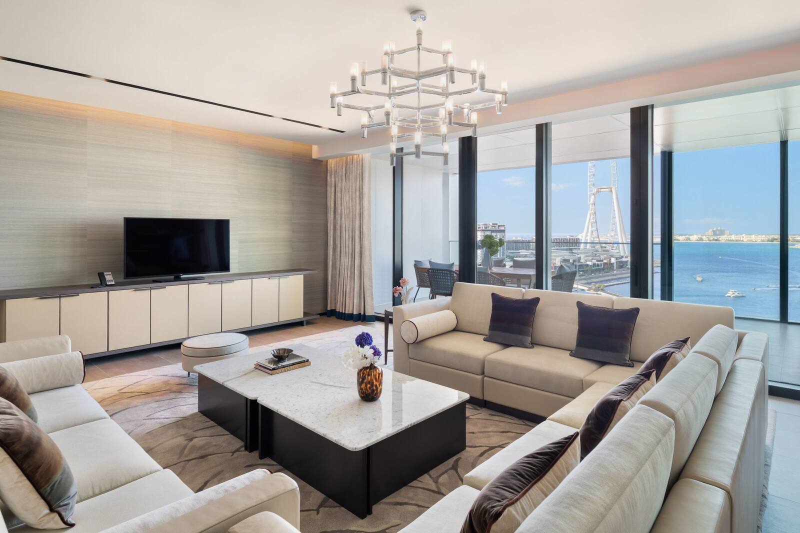 杜拜 Address 海灘度假酒店 Presidential Suite 的起居空間