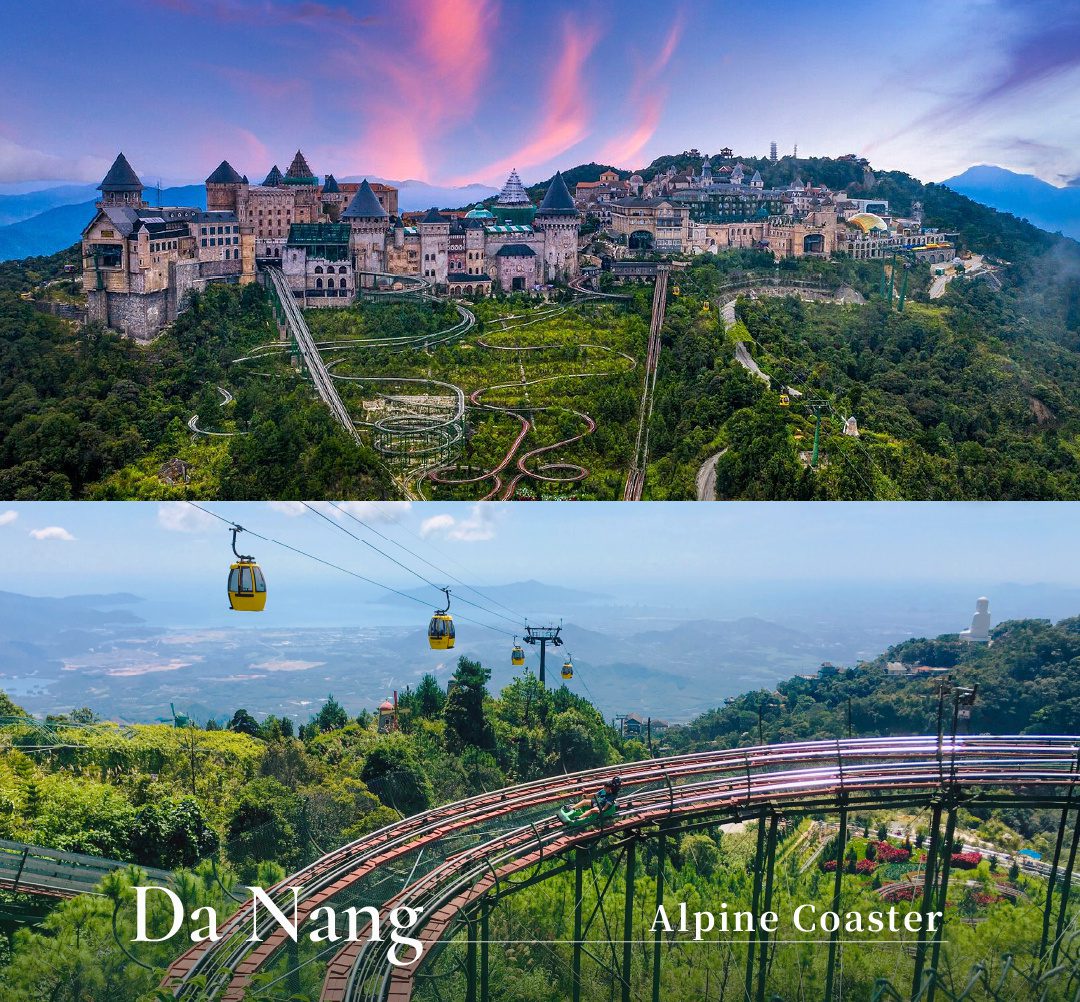 巴拿山高山滑車照片與英文標示