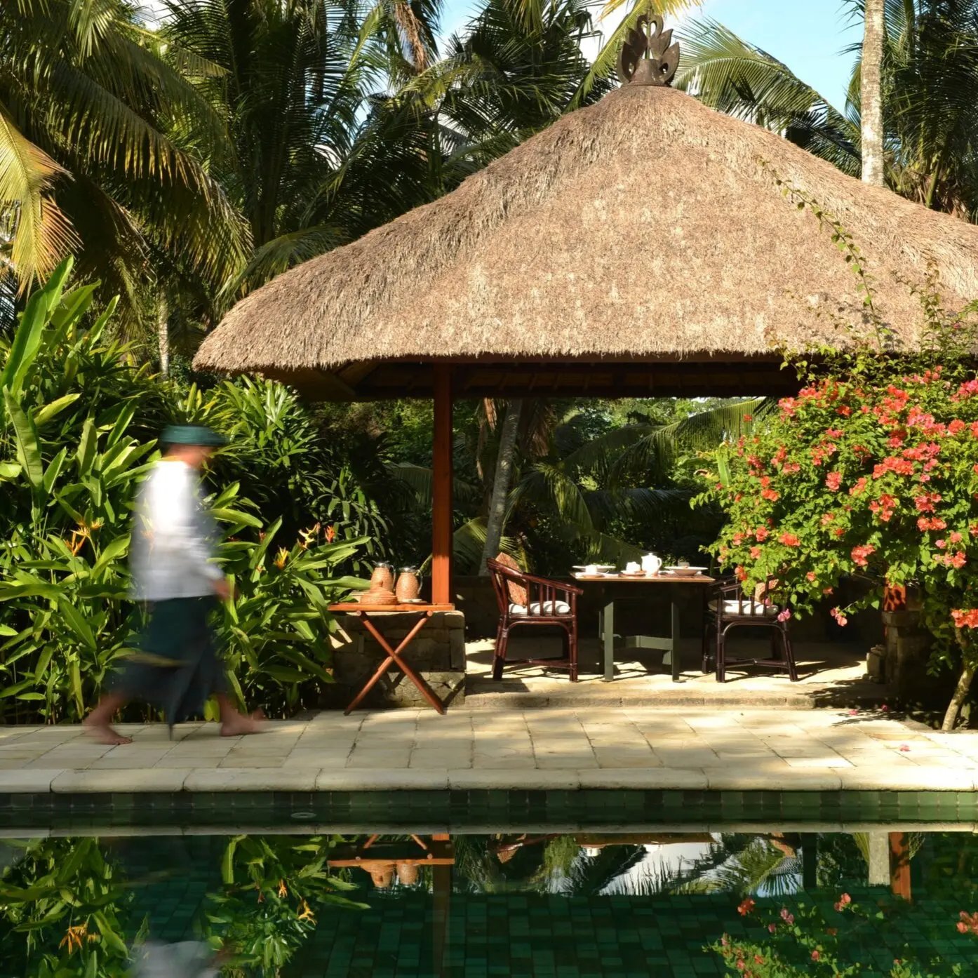 Ayung Pool Villa 的私人泳池與早餐涼亭