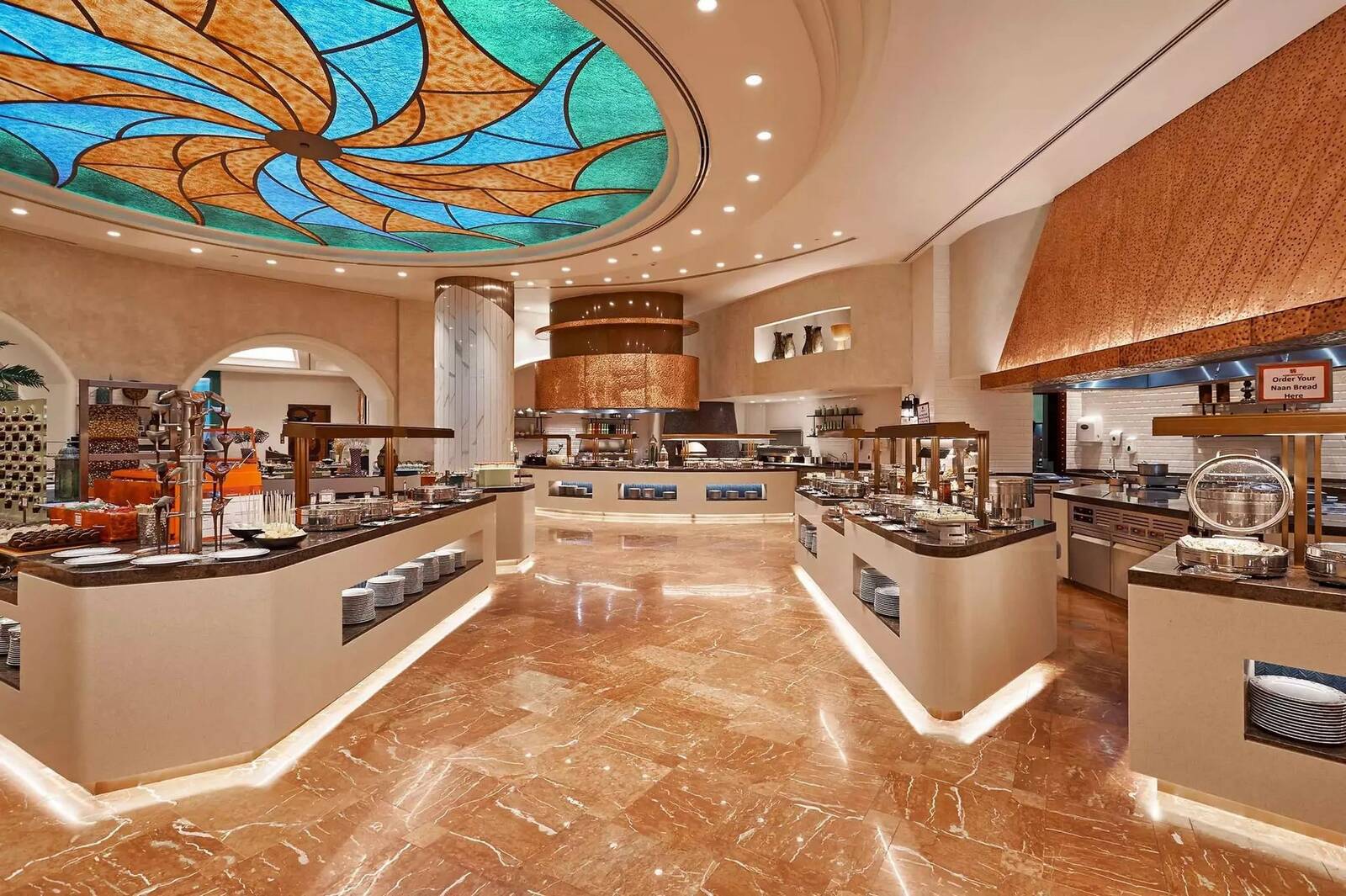 杜拜亞特蘭提斯棕櫚島酒店 Kaleidoscope 自助餐廳的料理台