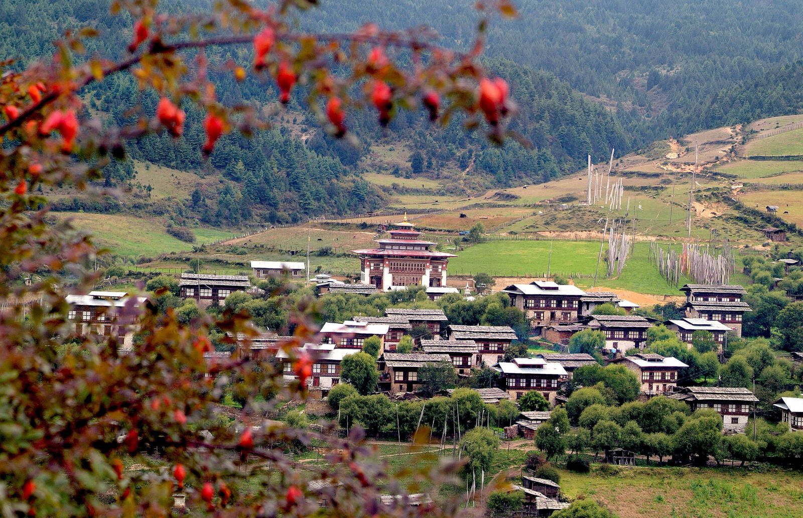 不丹布姆塘山谷村落與寺院景觀