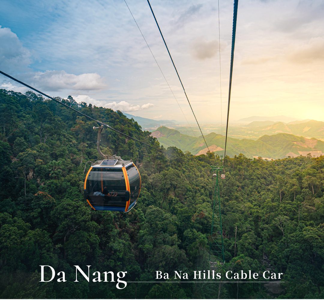 巴拿山高空纜車照片與英文標示
