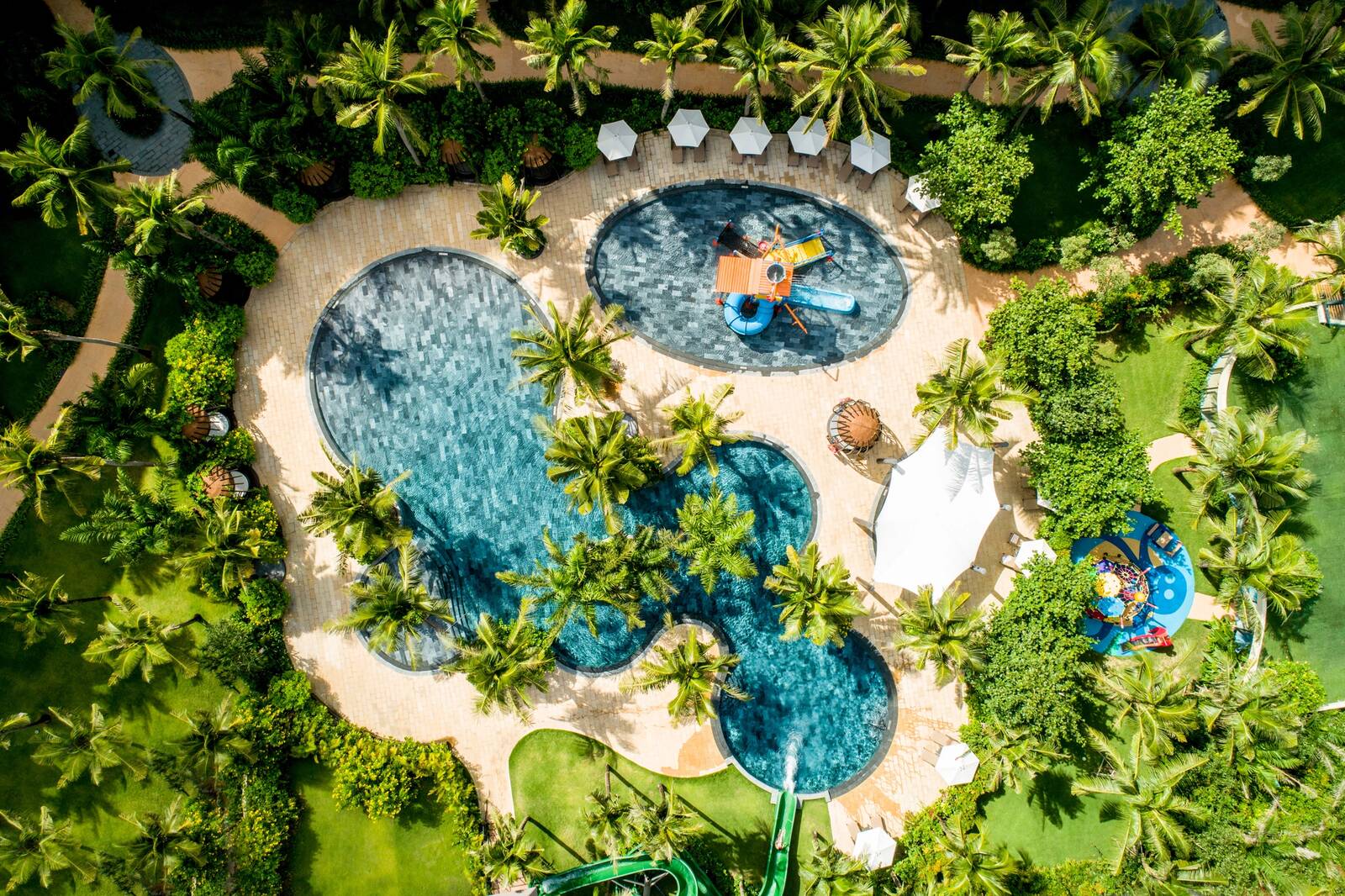 InterContinental Phu Quoc Splash 家庭泳池航拍
