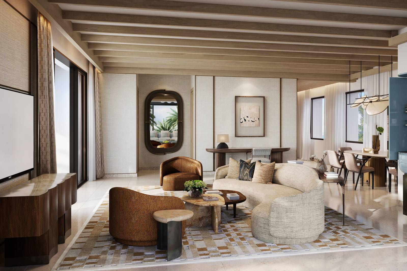 杜拜卓美亞納西姆酒店 Grand Burj View Suite 的起居空間