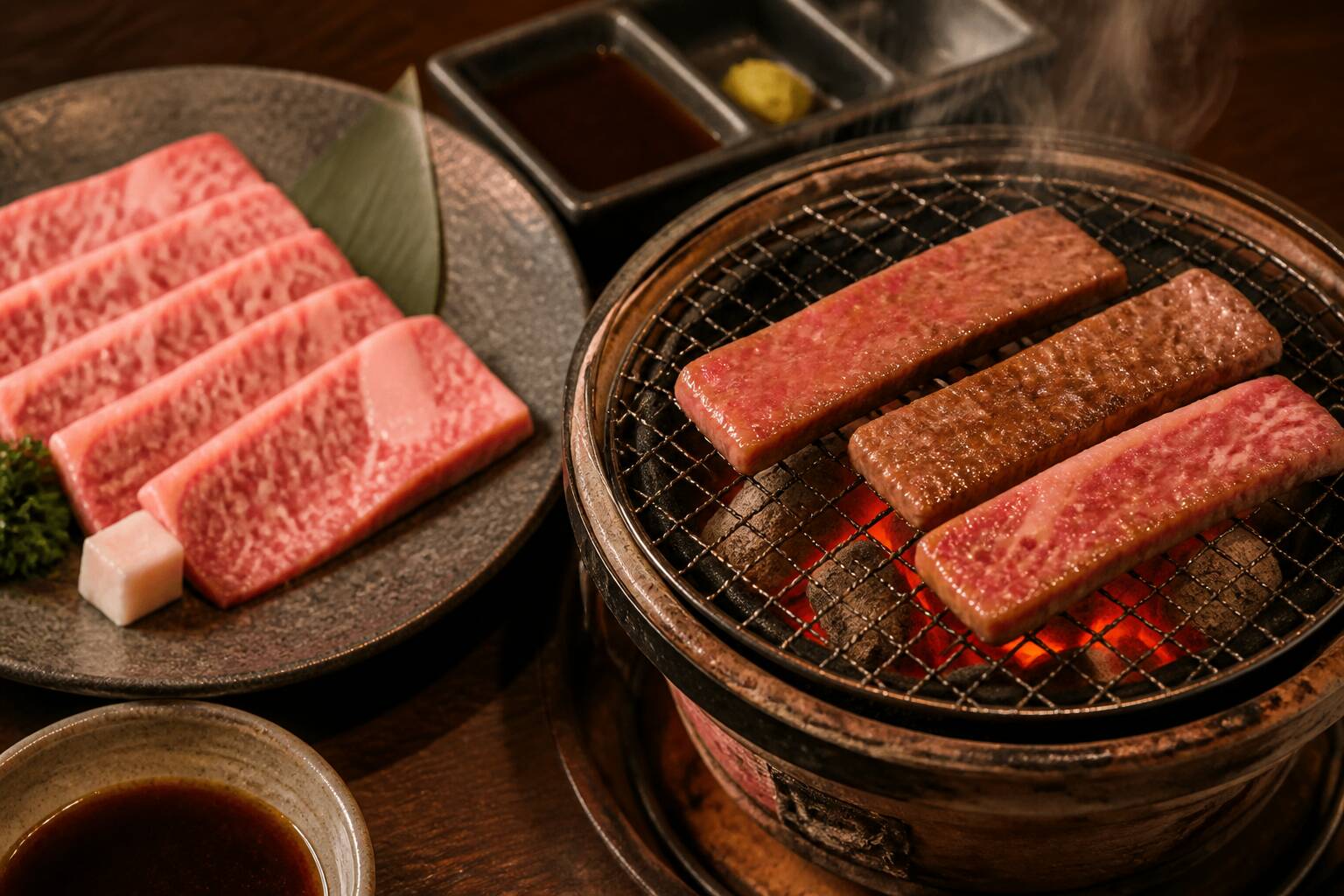 松阪牛炭火燒肉 AI 美食示意圖