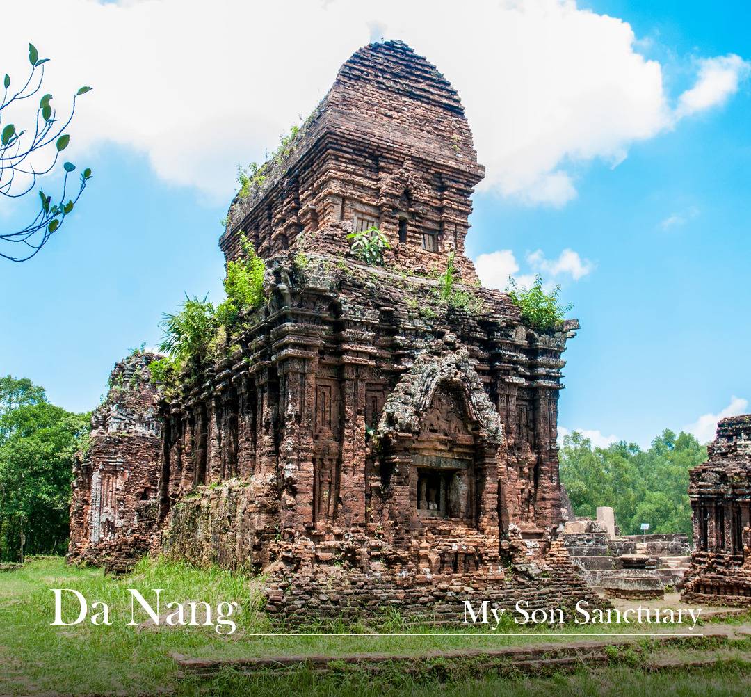 美山聖地占婆遺跡與 Da Nang 英文標示
