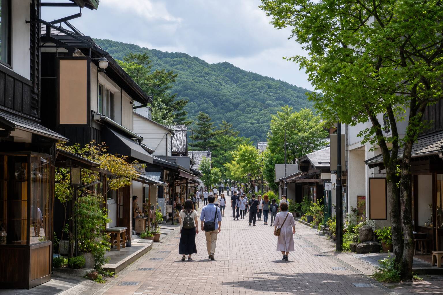 舊輕井澤銀座通 AI 旅遊示意圖