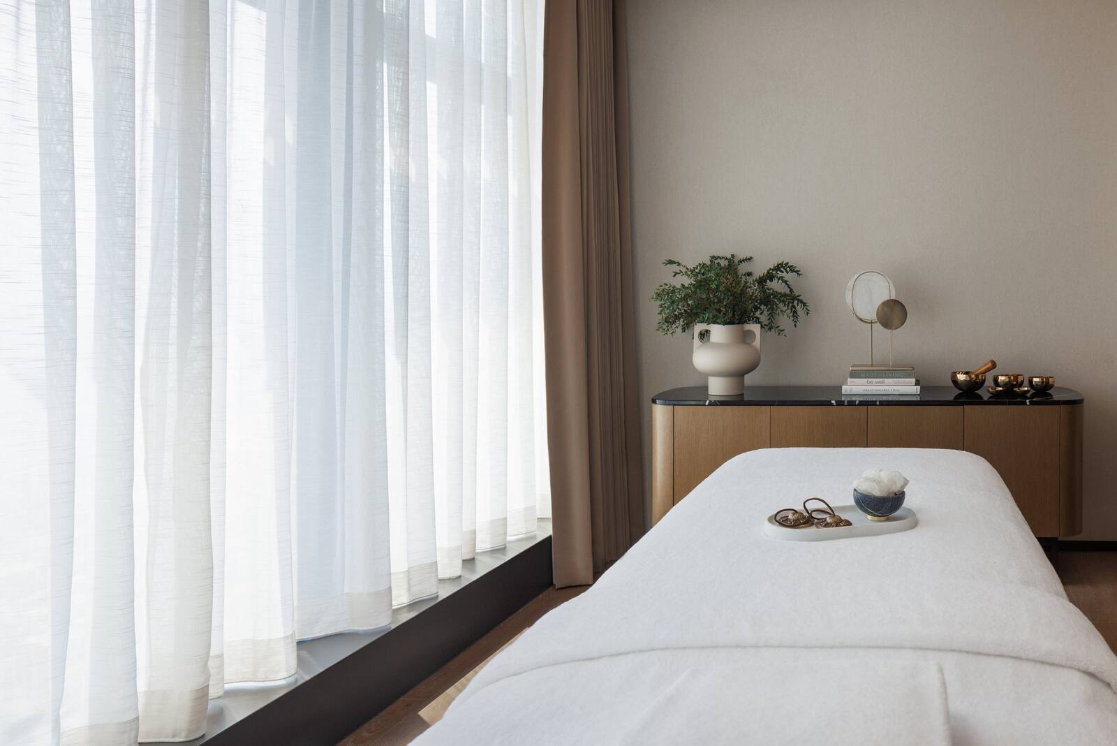 杜拜 One&Only 匝比爾酒店 Sanctuary Suite 房內的療程區