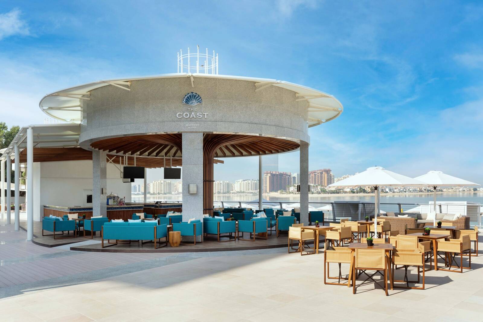 杜拜棕櫚島泰姬度假村 Lime Pool Bar 的圓形吧檯