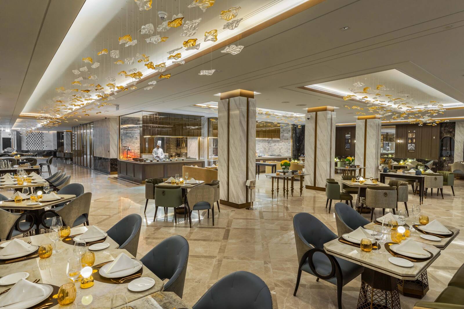 杜拜棕櫚島泰姬度假村 Palm Kitchen 的用餐空間