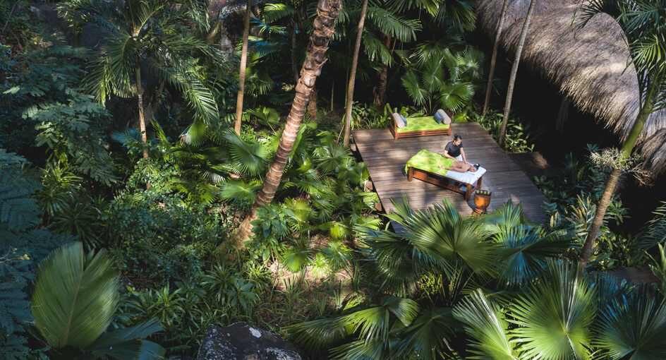 Anantara Maia Seychelles Villas Spa 開放式療程亭空拍