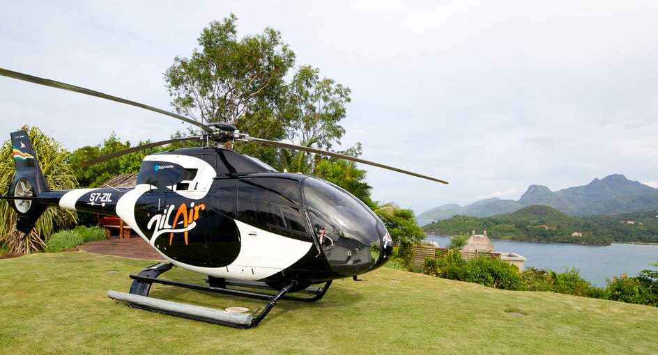 Anantara Maia Seychelles Villas 直升機坪與觀光直升機