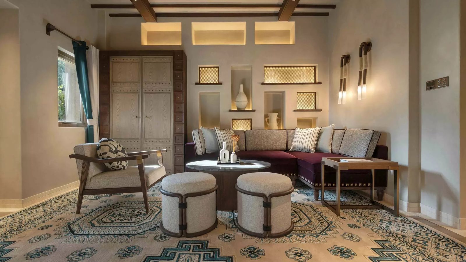 Bab Al Shams Deluxe Suite 獨立起居室