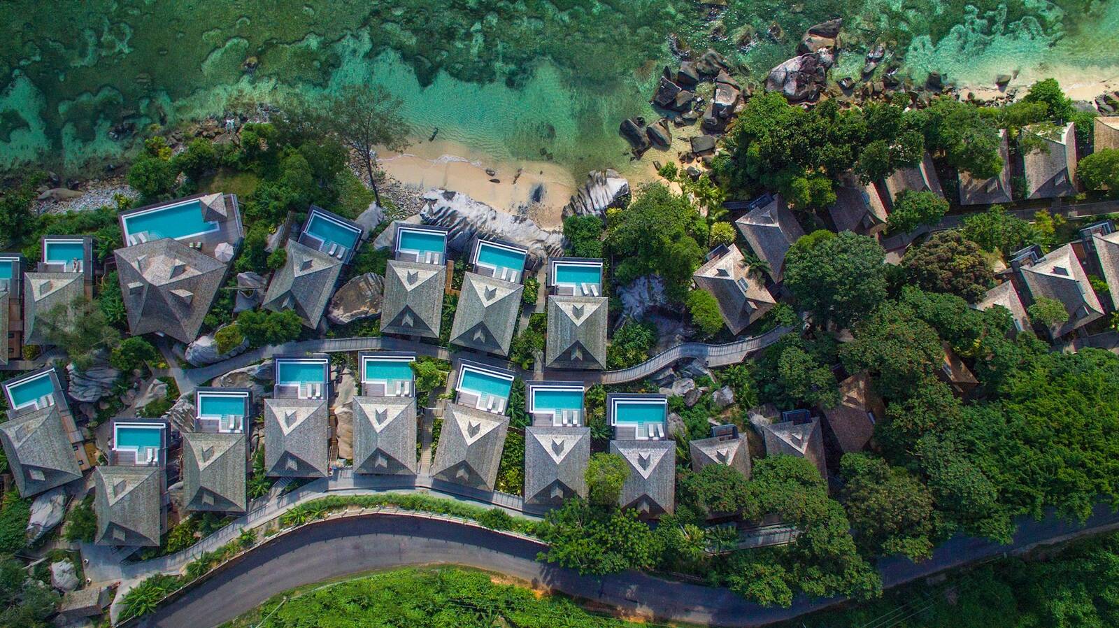 Hilton Seychelles Northolme 海景 pool villas 空拍
