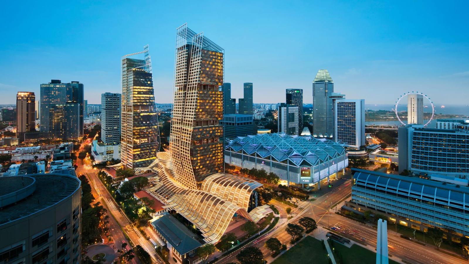 新加坡南岸 JW 萬豪酒店建築與市政區全景