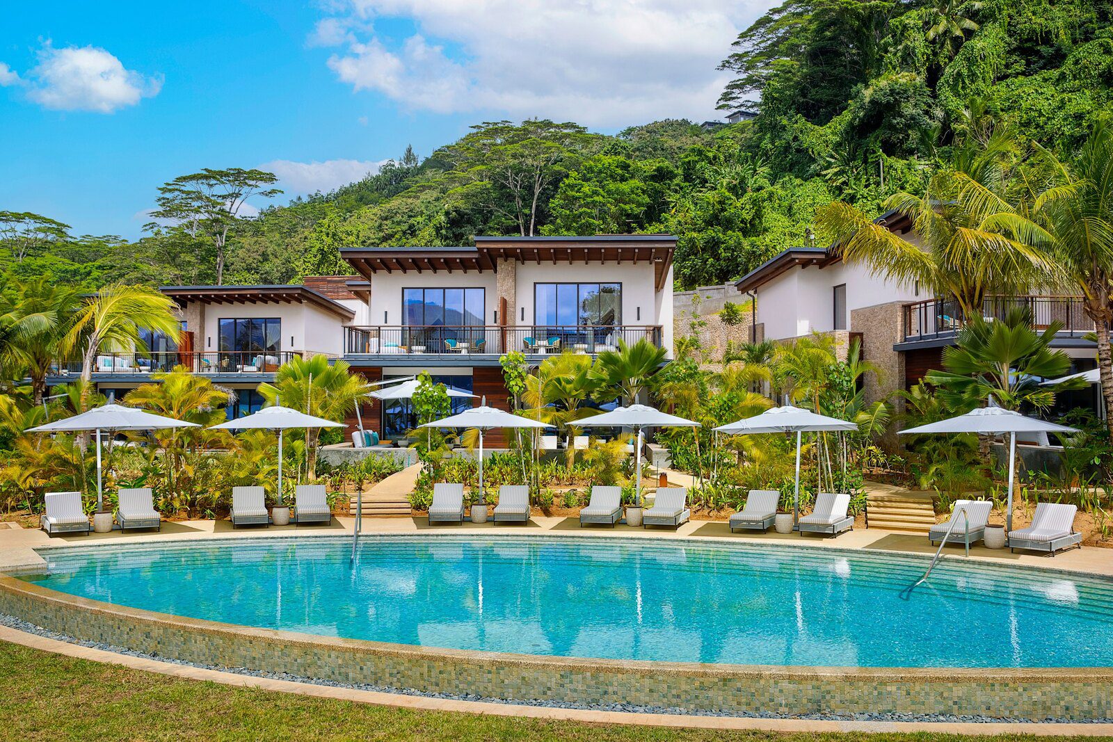 Mango House Seychelles Soley 泳池與客房建築