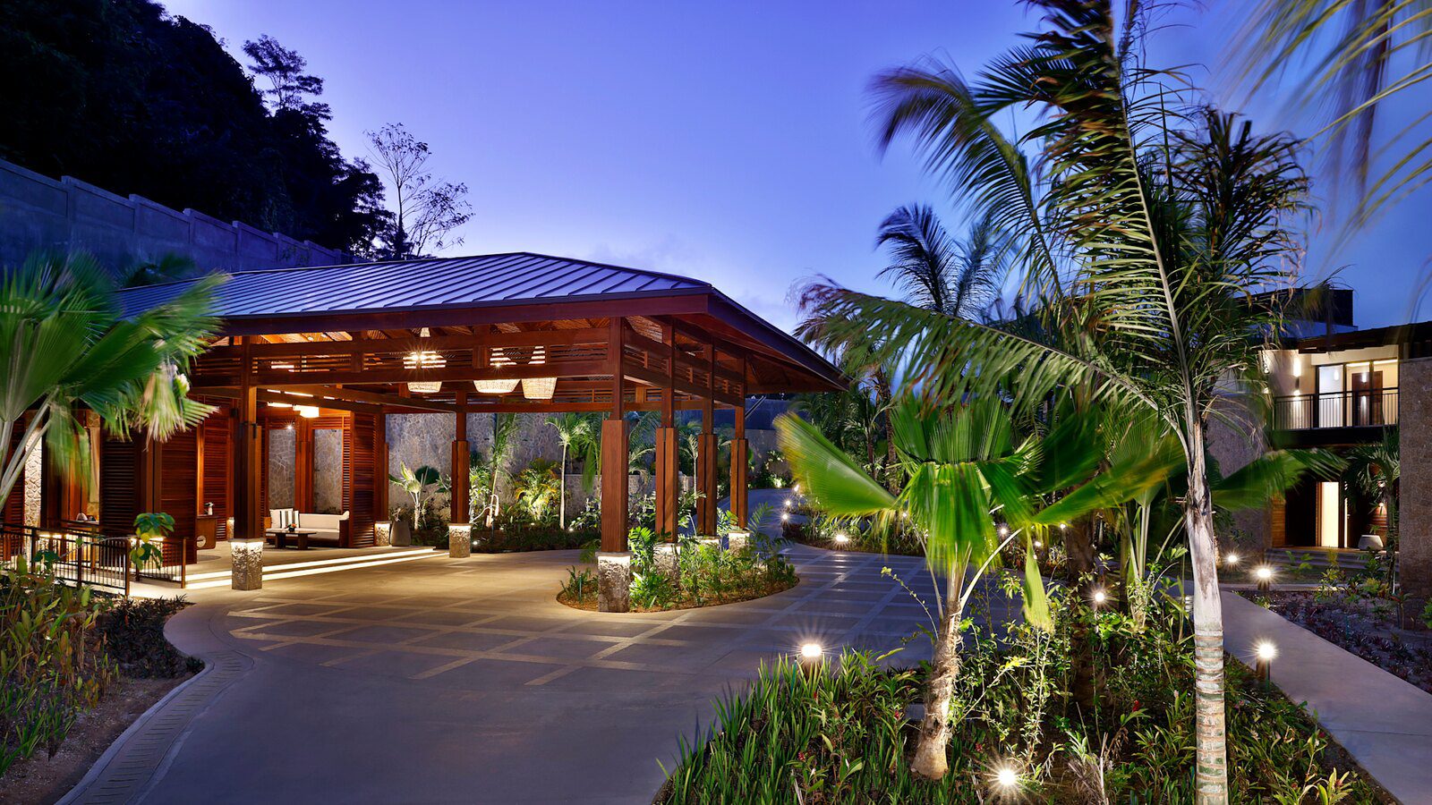 Mango House Seychelles Welcome Pavilion 夜景