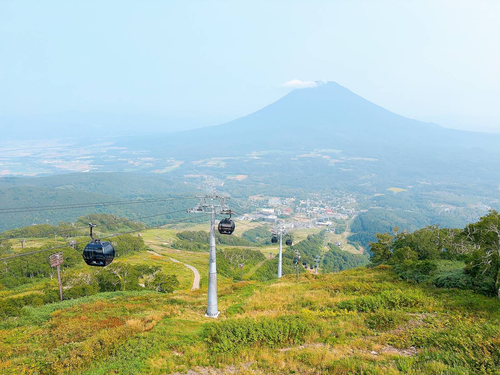 二世古比羅夫夏季綠坡、ACE 纜車與遠方羊蹄山