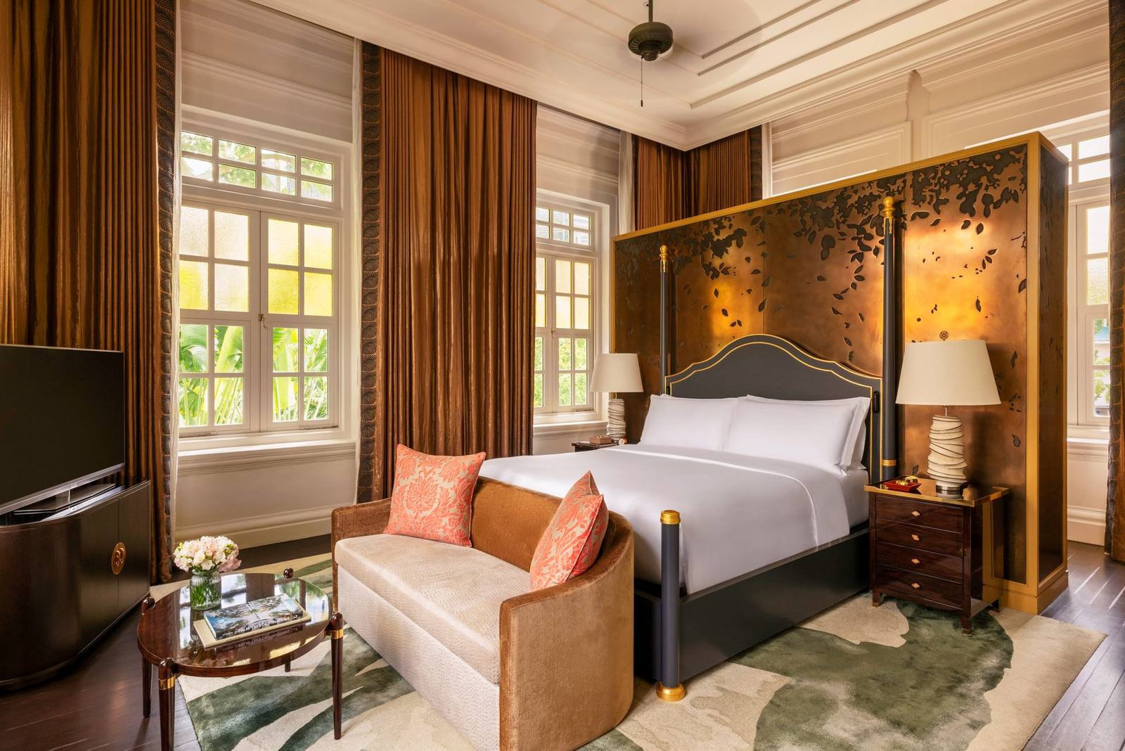 新加坡萊佛士酒店 Presidential Suite 臥室與起居區
