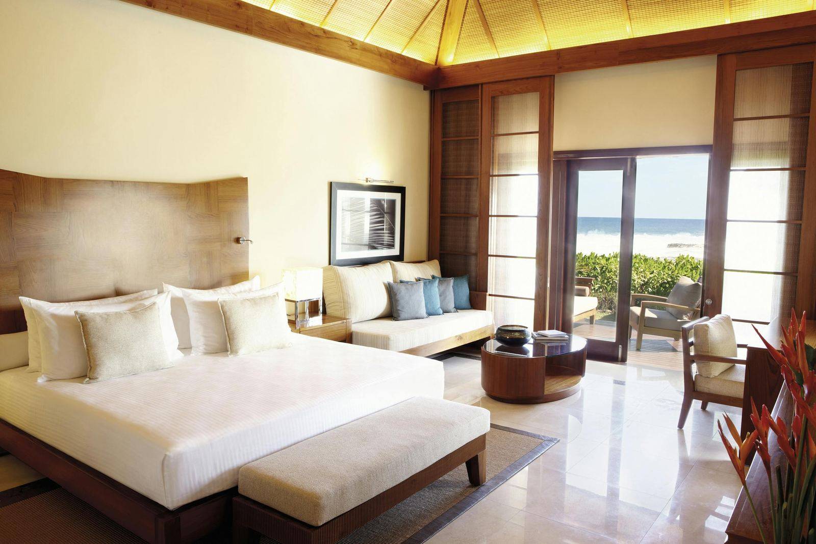 模里西斯香緹莫里斯度假村Oceanview Double Suite Pool Villa臥室實景