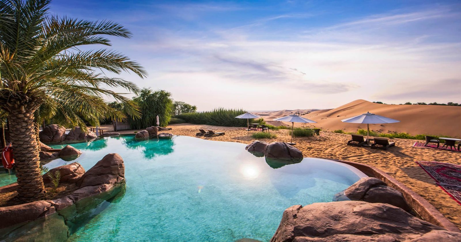 Telal Resort Al Ain 綠洲式主泳池與家庭休憩空間