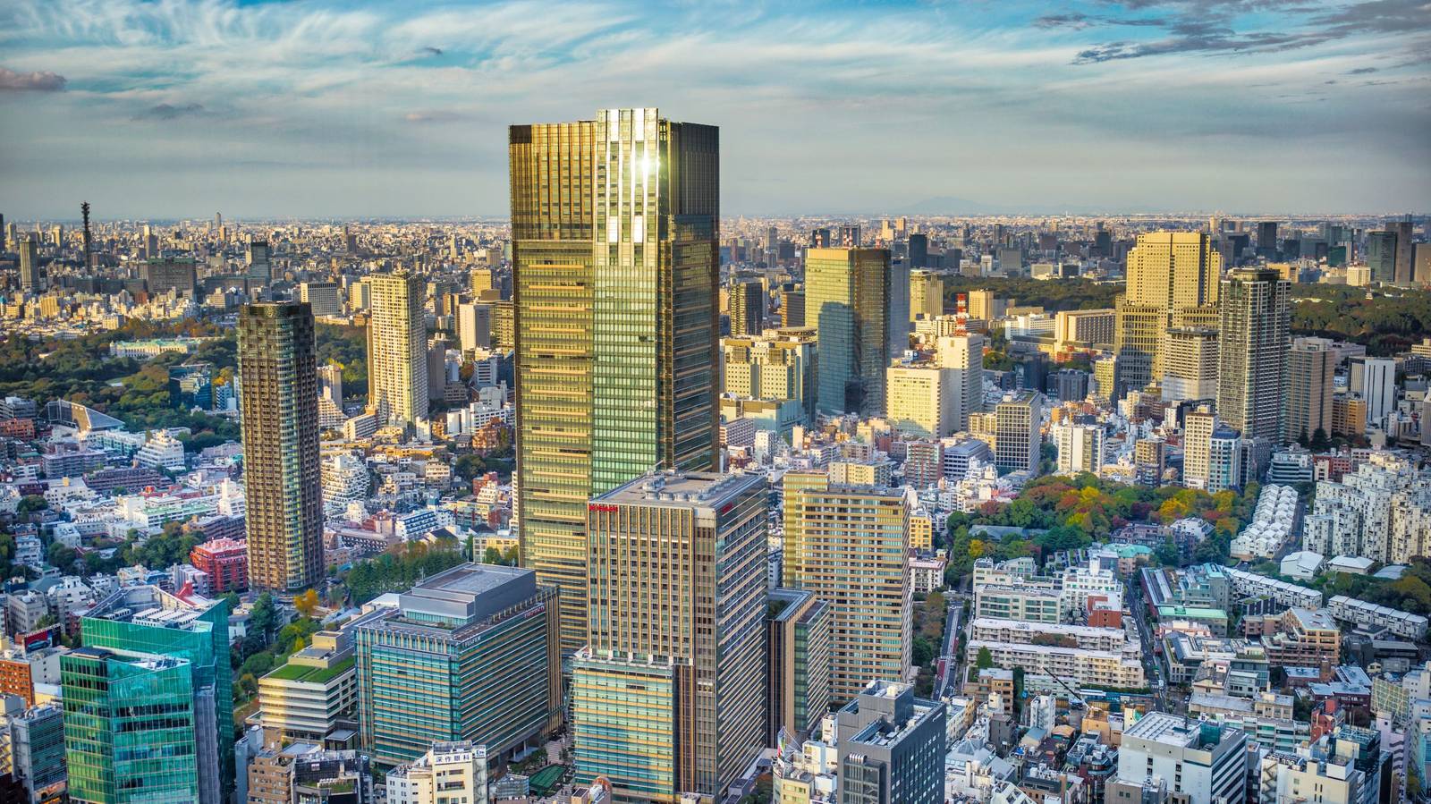 東京麗思卡爾頓酒店所在的東京中城大樓與城市景觀