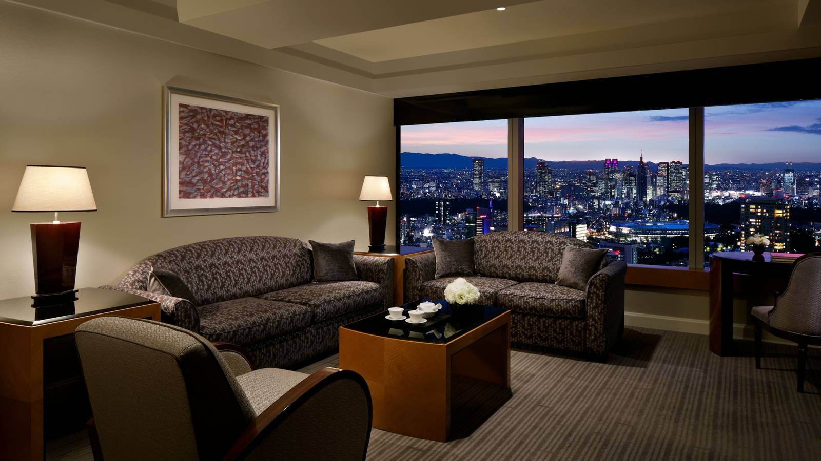 東京麗思卡爾頓酒店 Carlton Suite 起居區與夜景