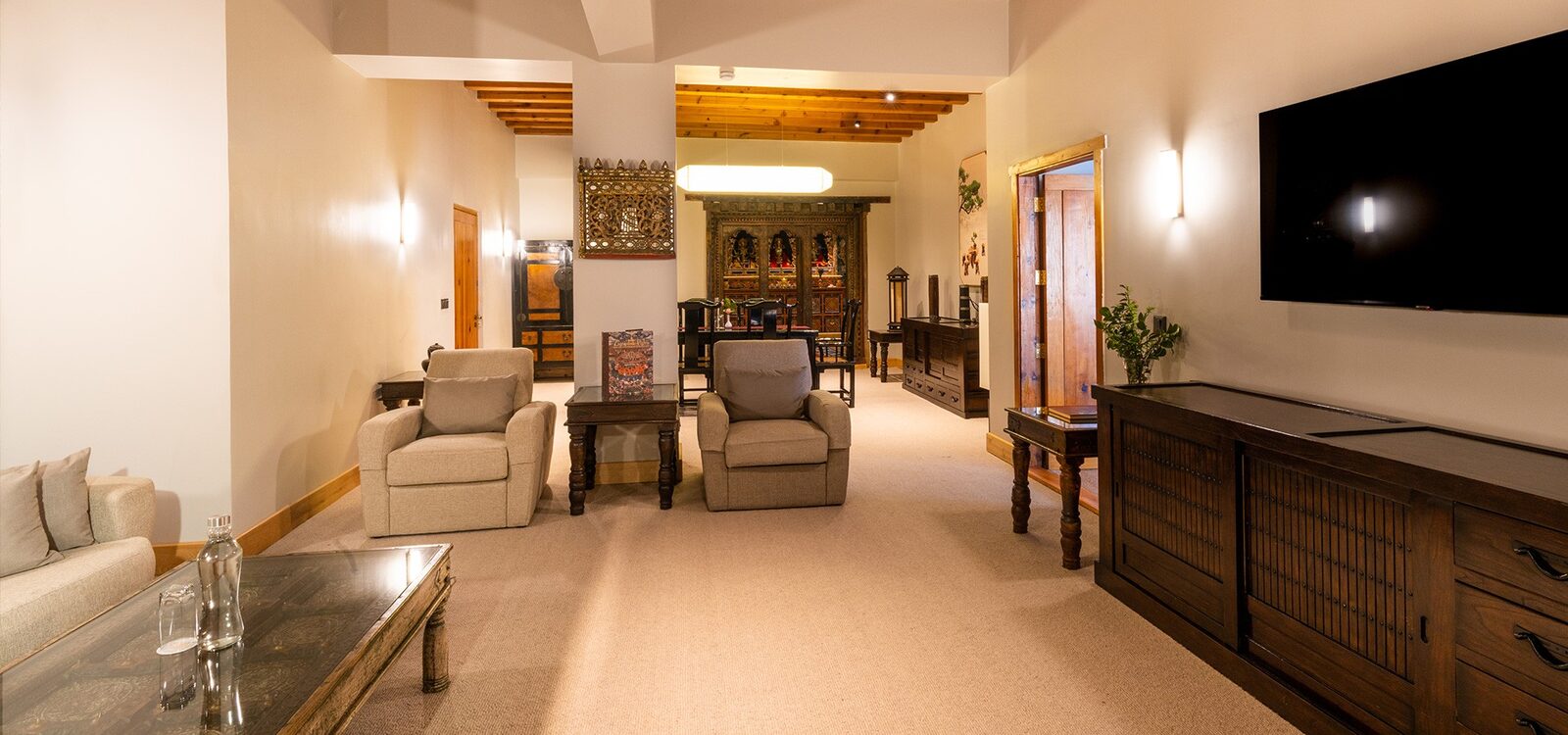 不丹 Zhiwaling Heritage 酒店 Royal Raven Suite 起居室