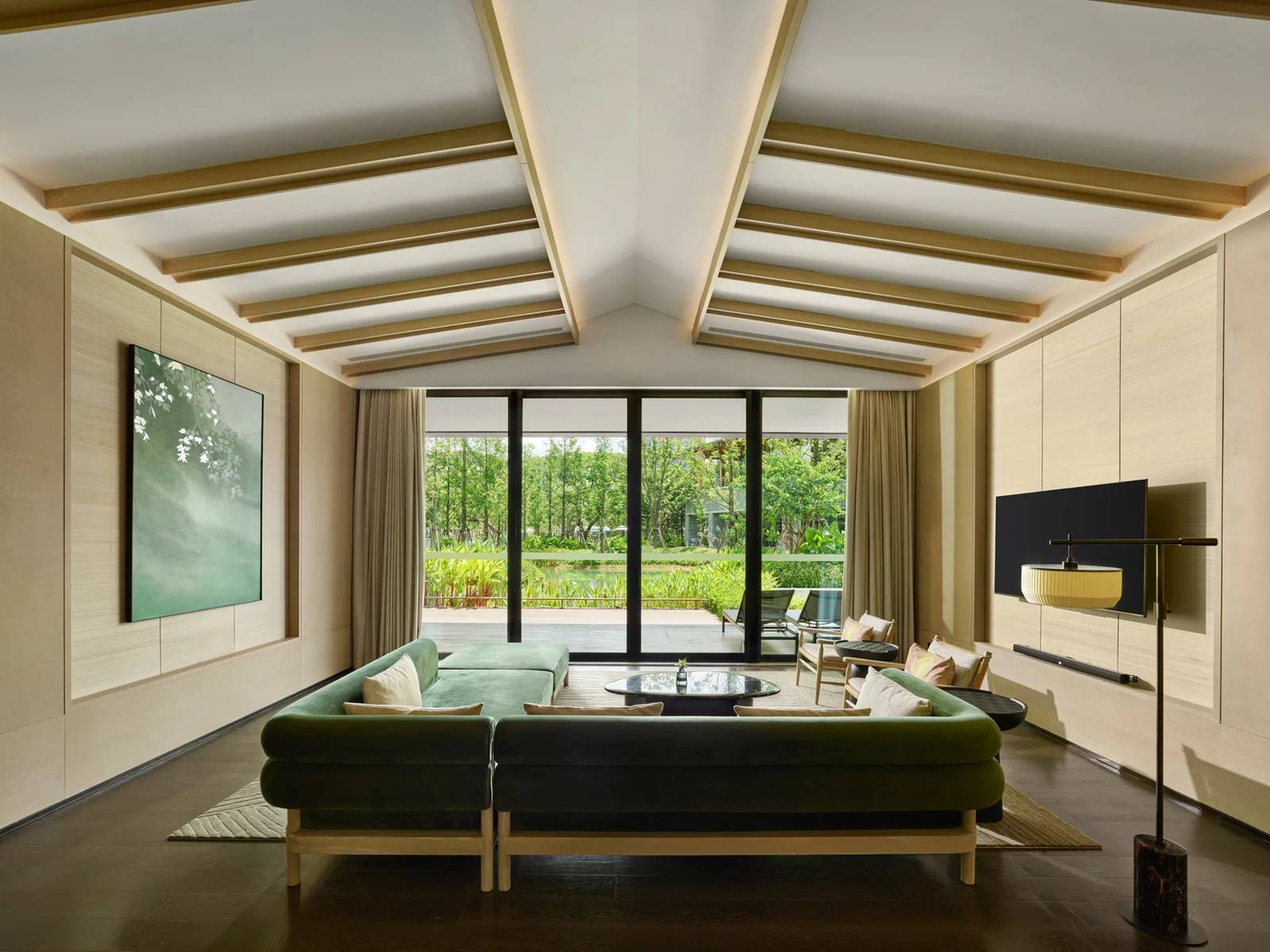 東莞松山湖悅榕庄 Two Bedroom Onsen Pool Villa 的客廳