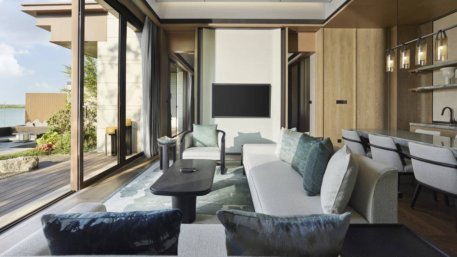 陽澄湖悅榕庄 Lakefront Two-Bedroom Pool Villa 的客廳