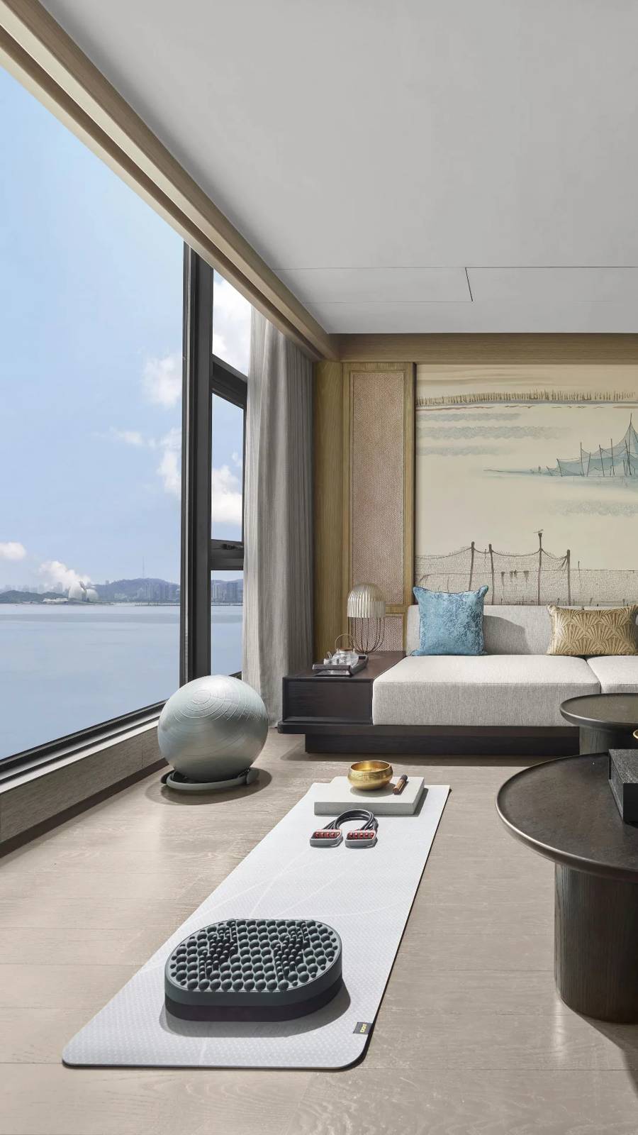 珠海鳳凰灣悅榕庄 Wellbeing Ocean View Onsen King 臥室與海景