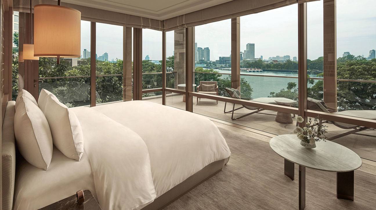 曼谷嘉佩樂酒店 Capella Suite 臥室窗外的湄南河