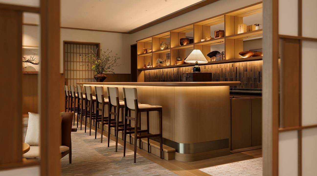 京都嘉佩樂酒店 SoNoMa by SingleThread 的吧台座位