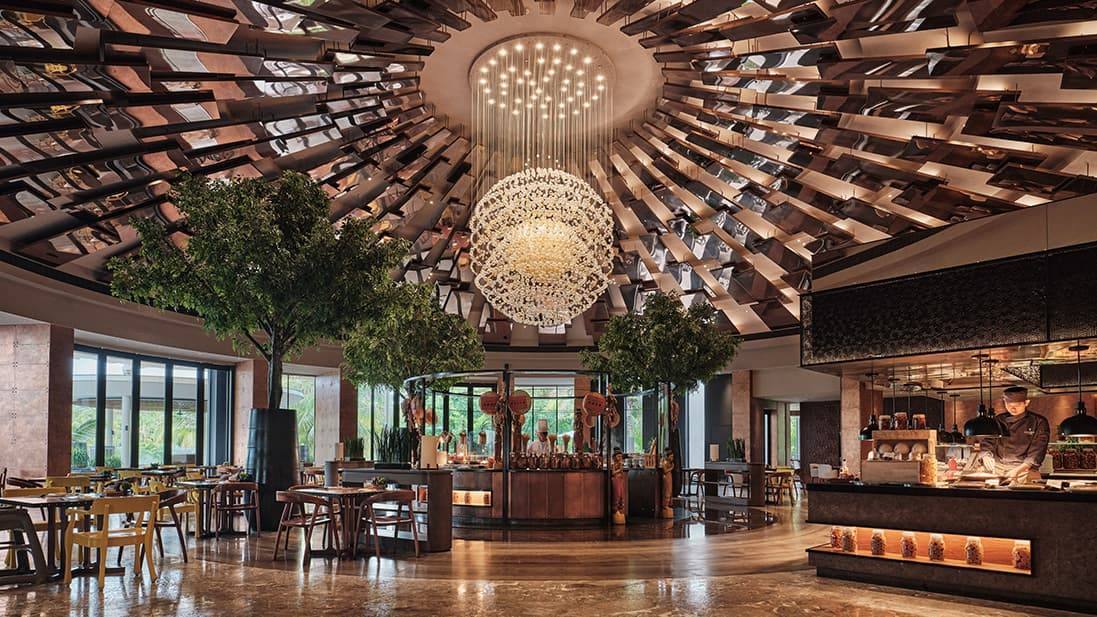 三亞土福灣嘉佩樂酒店 Silk Road 餐廳的圓頂用餐區