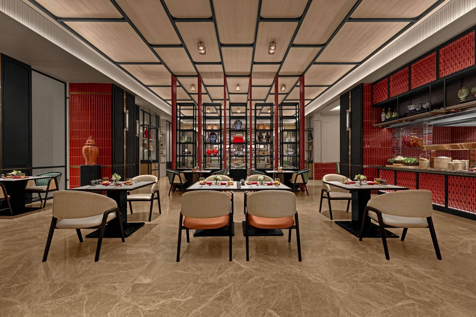 清邁萬豪酒店 Han The Chinese Cuisine 的用餐空間
