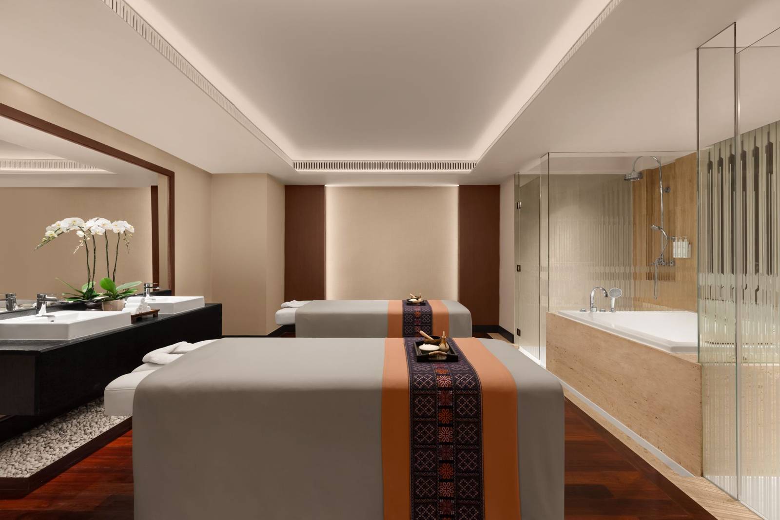 清邁萬豪酒店 Quan Spa 的雙人療程室