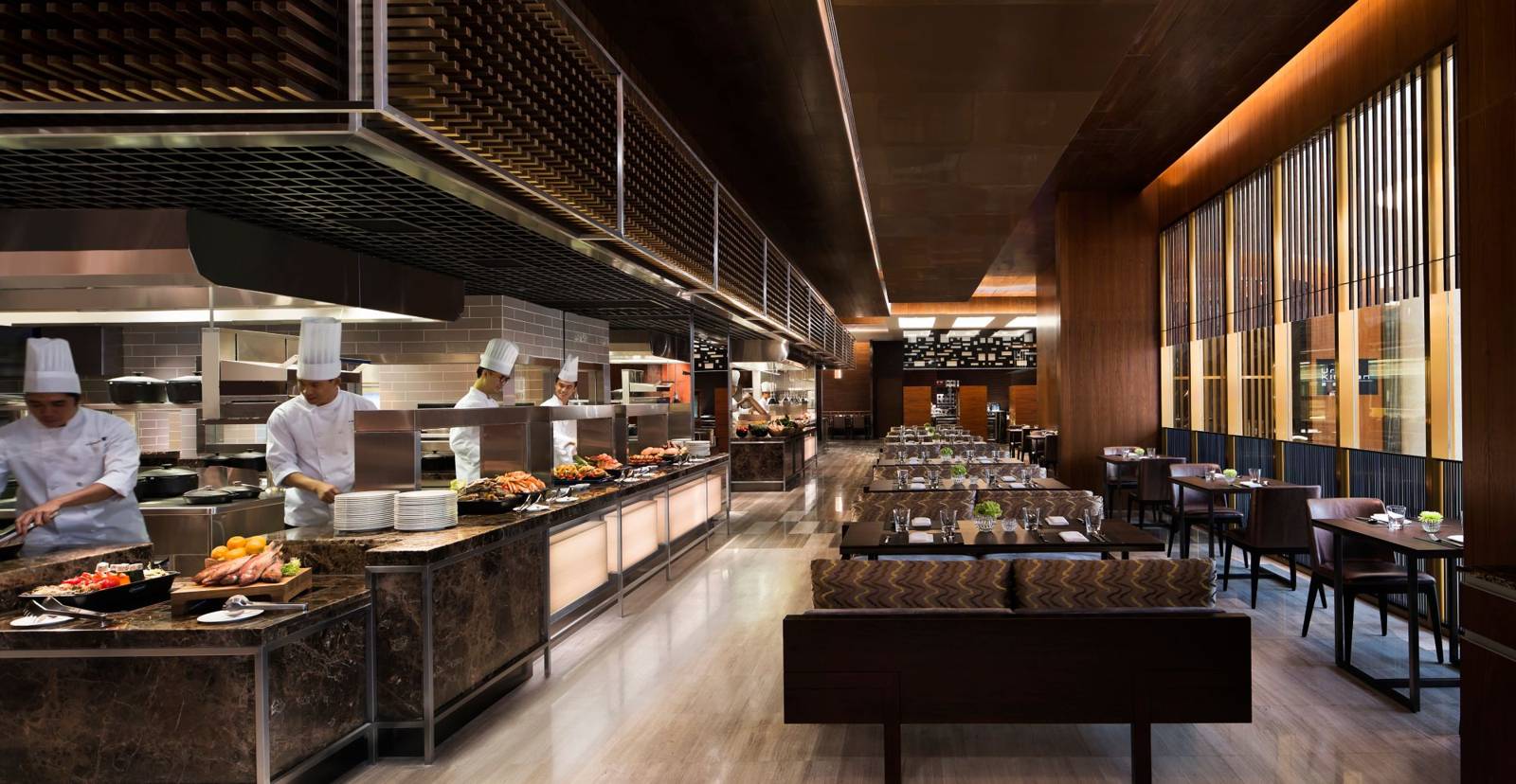 澳門JW萬豪酒店 Urban Kitchen 的開放式自助餐檯
