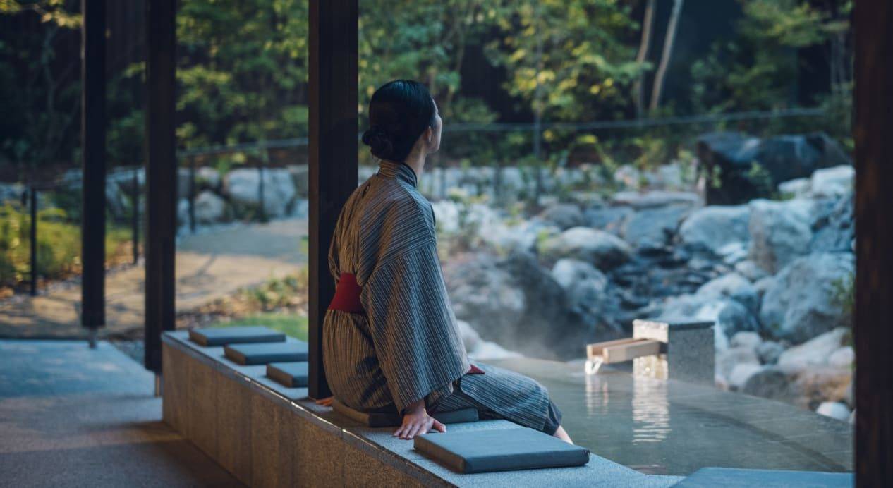 界 奧飛驒 中庭足湯
