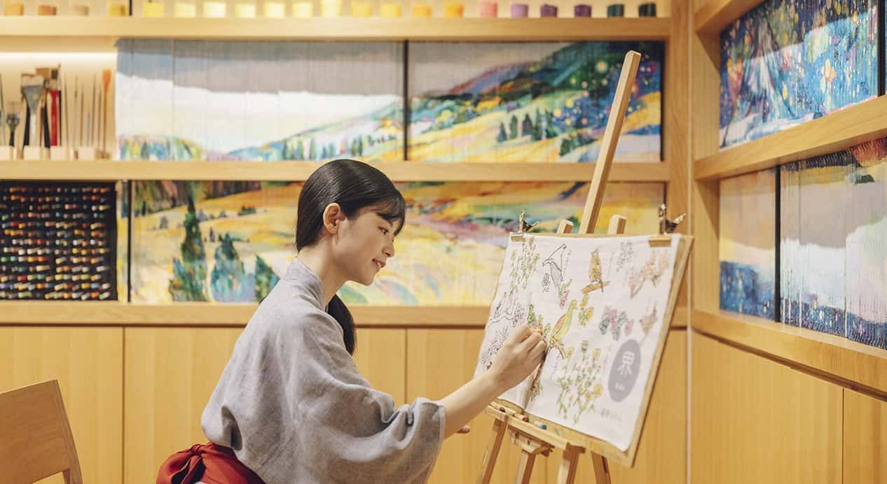 星野集團 界 仙石原館內的藝術作品與彩繪手帕