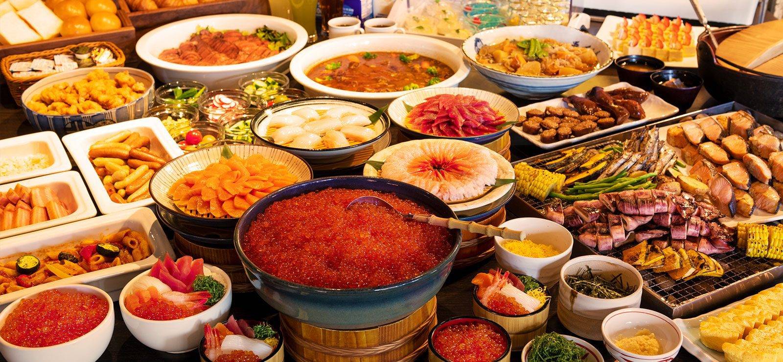 La Vista 函館灣 北之番屋的海鮮自助餐