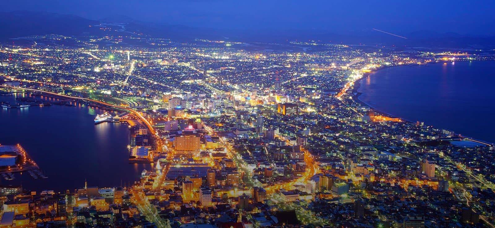 從函館山眺望的函館夜景