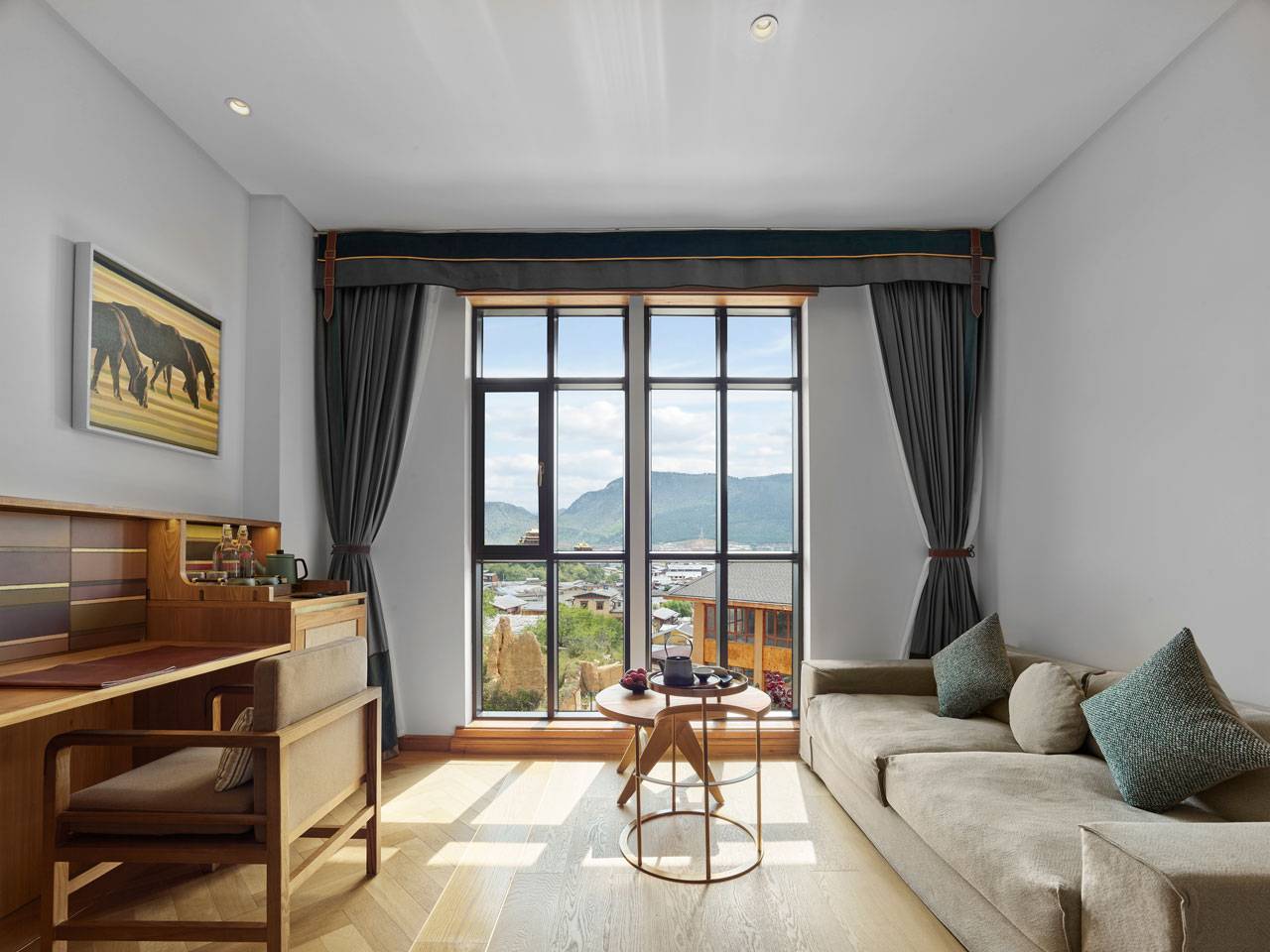 香格里拉 LUX* 酒店 Deluxe Room 的起居角落