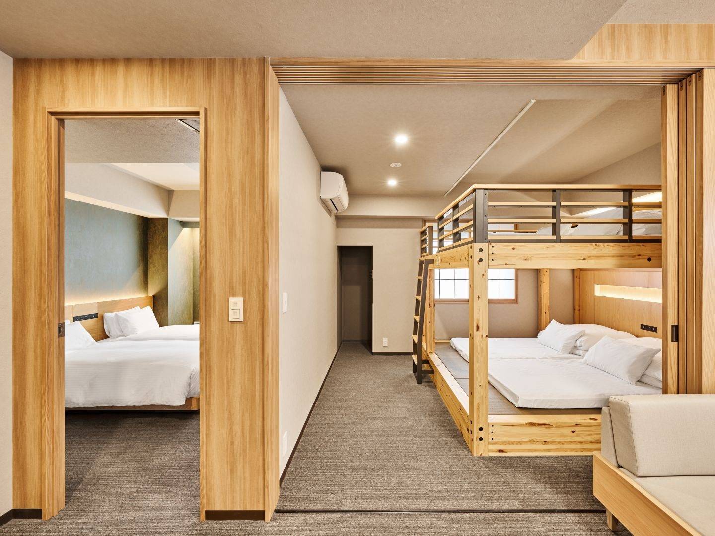 MIMARU SUITES 東京 日本橋 兩房式家庭套房的閣樓床與榻榻米