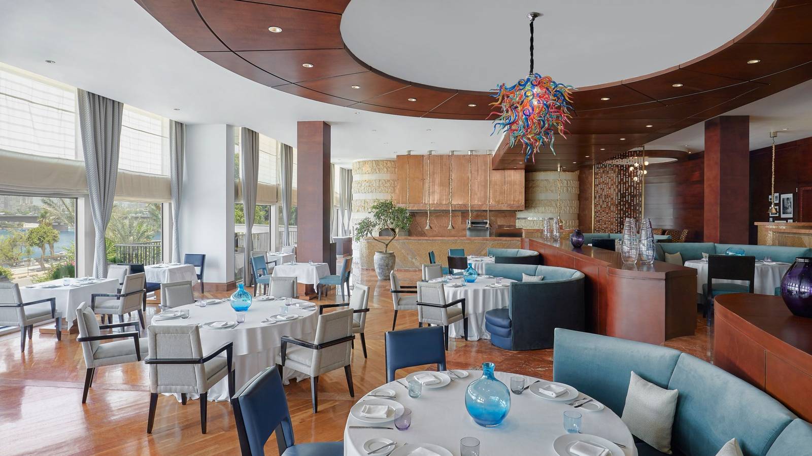 開羅尼羅河麗思卡爾頓酒店 Vivo 義大利餐廳的用餐區