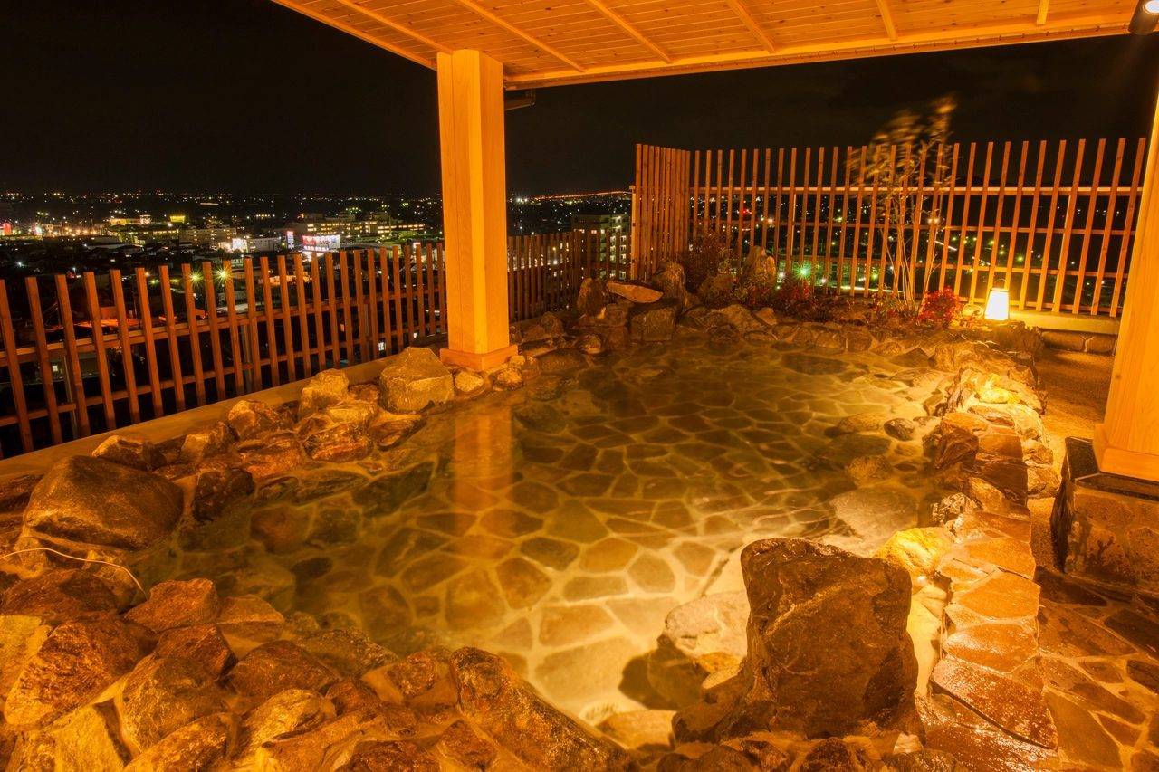御宿 野乃 境港夜晚的露天風呂