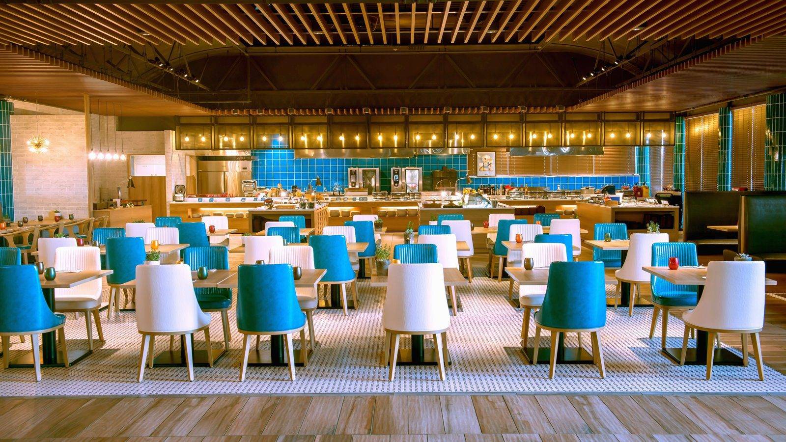 沖繩東方度假酒店 QWACHI 開放式廚房與座位