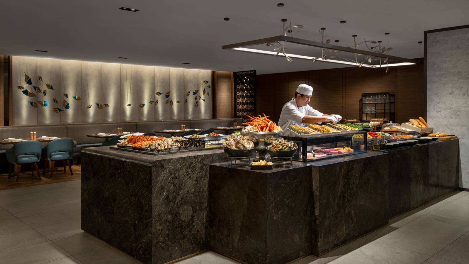 香港東涌世茂喜來登酒店 Café Lantau 的自助餐檯